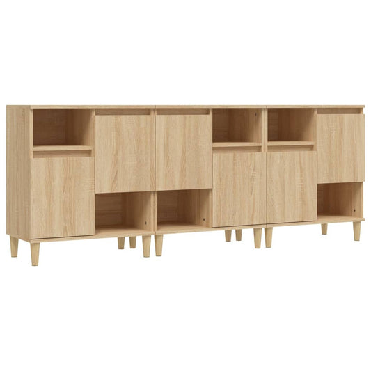 vidaXL Ντουλάπια 3 τεμ. Sonoma Δρυς 60x35x70 εκ. Επεξεργασμένο Ξύλο