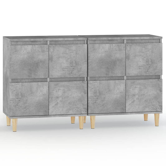 vidaXL Ντουλάπια 2 τεμ. Γκρι Σκυροδέματος 60x35x70 εκ. Επεξεργ. Ξύλο