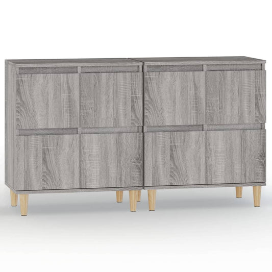 vidaXL Ντουλάπι 2 τεμ. Γκρι Sonoma 60x35x70 εκ. από Επεξεργασμένο Ξύλο
