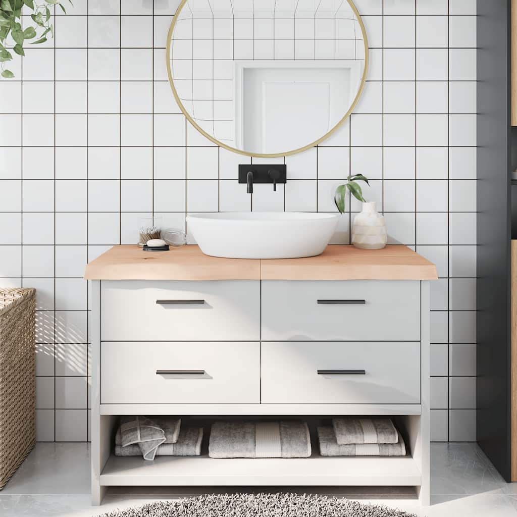 vidaXL Πάγκος Μπάνιου 120x60x(2-6) εκ. από Ακατέργαστο Μασίφ Ξύλο