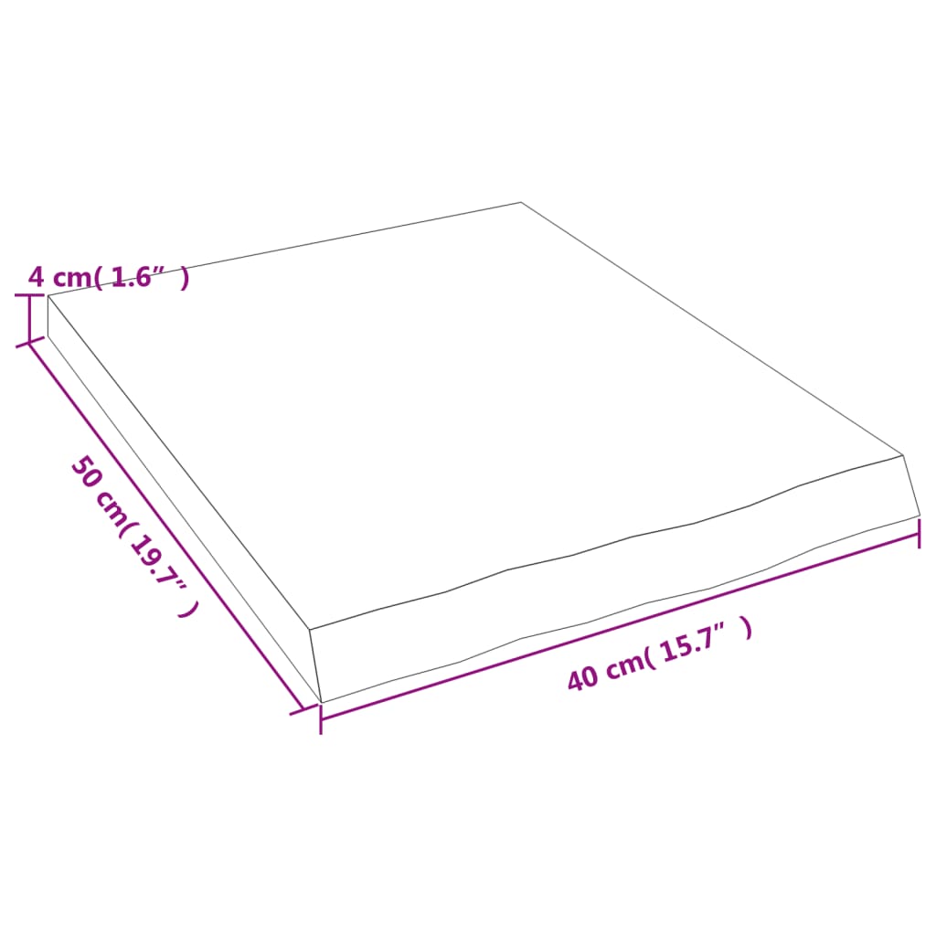 vidaXL Πάγκος Μπάνιου Αν. Καφέ 40x50x(2-4) εκ. Επεξεργ. Μασίφ Ξύλο