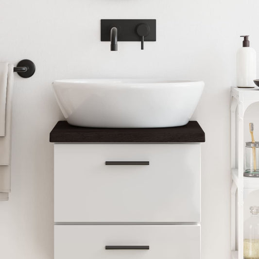 vidaXL Πάγκος Μπάνιου Σκούρο Καφέ 40x30x(2-4) εκ. Επεξ. Μασίφ Ξύλο