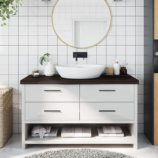 vidaXL Πάγκος Μπάνιου Σκούρο Καφέ 100x40x(2-6) εκ. Επεξεργ. Μασίφ Ξύλο