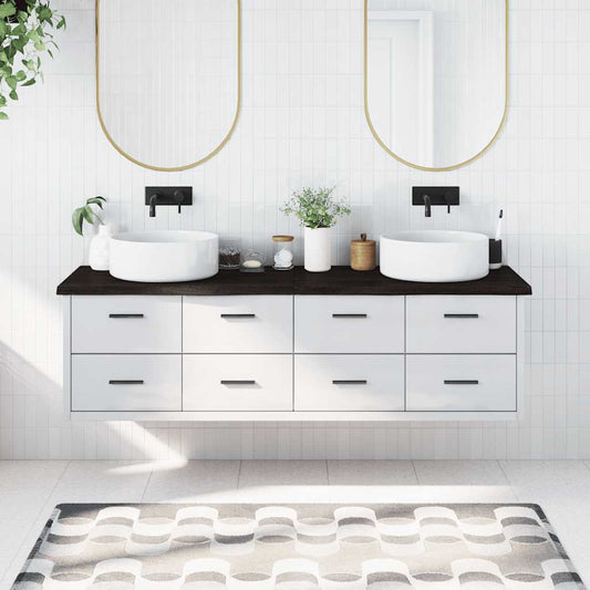 vidaXL Πάγκος Μπάνιου Σκούρο Καφέ 180x50x(2-4) εκ. Επεξεργ. Μασίφ Ξύλο