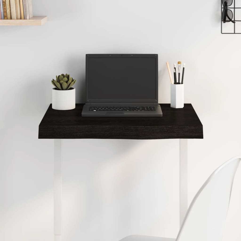 vidaXL Επιφάνεια Τραπεζιού Σκούρο Καφέ 60x40x(2-6) εκ Επεξ. Μασίφ Δρυς