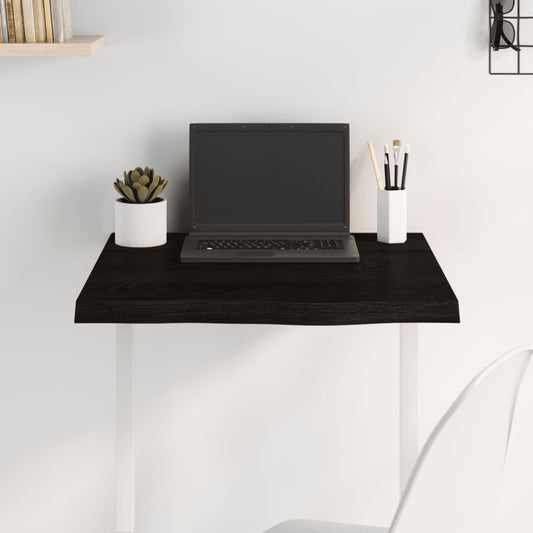 vidaXL Επιφάνεια Τραπεζιού Σκούρο Καφέ 60x60x(2-4)εκ Επεξ. Μασίφ Δρυς