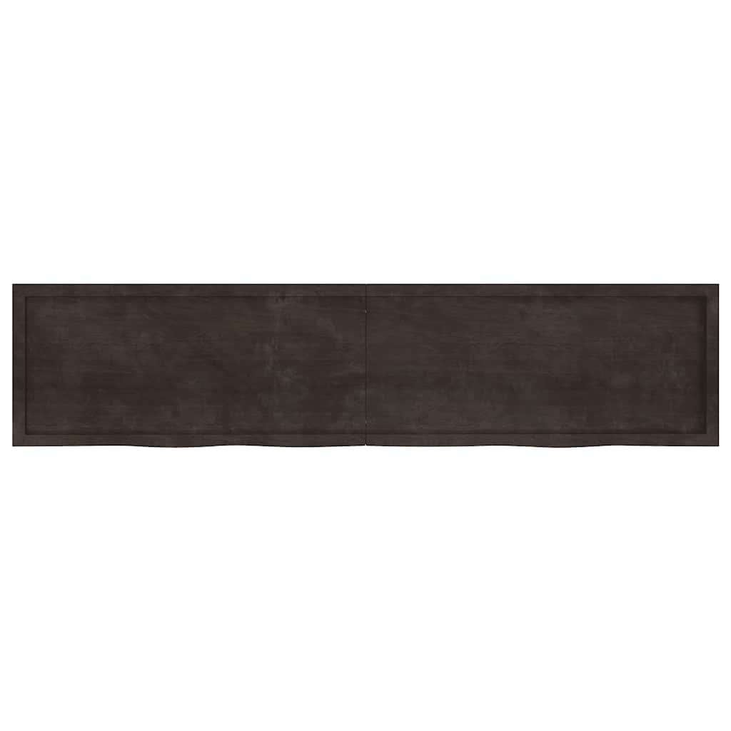 vidaXL Επιφάνεια Τραπεζιού Σκούρο Καφέ 220x50x(2-4)εκ Επεξ. Μασίφ Δρυς
