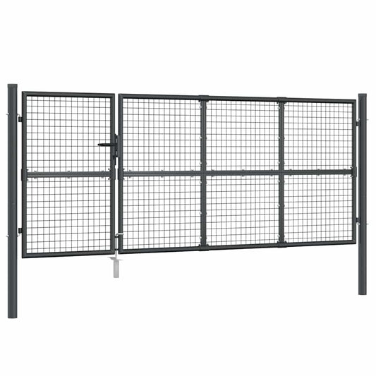 vidaXL Πόρτα Κήπου με Διχτυωτό Υλικό Ανθρακί 350x125 εκ. από Γαλβανισμένο Ατσάλι