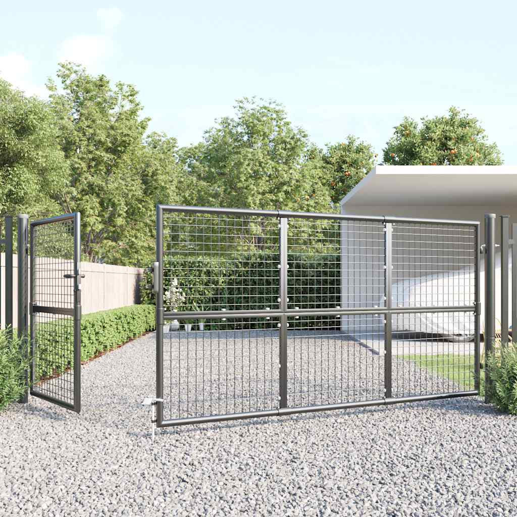 vidaXL Πόρτα Κήπου με Διχτυωτό Υλικό Ανθρακί 350x125 εκ. από Γαλβανισμένο Ατσάλι