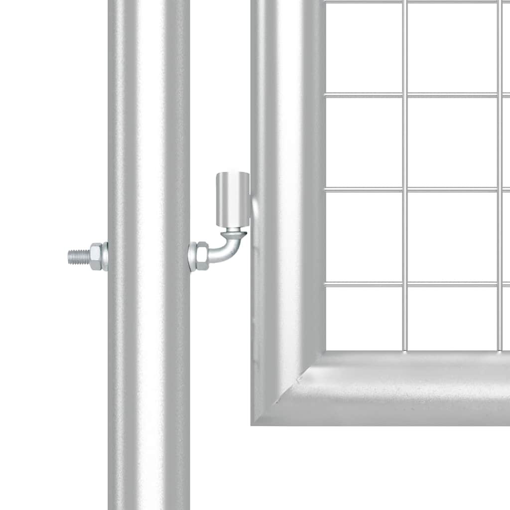 vidaXL Πόρτα Κήπου με Διχτυωτό Ασημί 400x125 εκ. από Γαλβανισμένο Ατσάλι