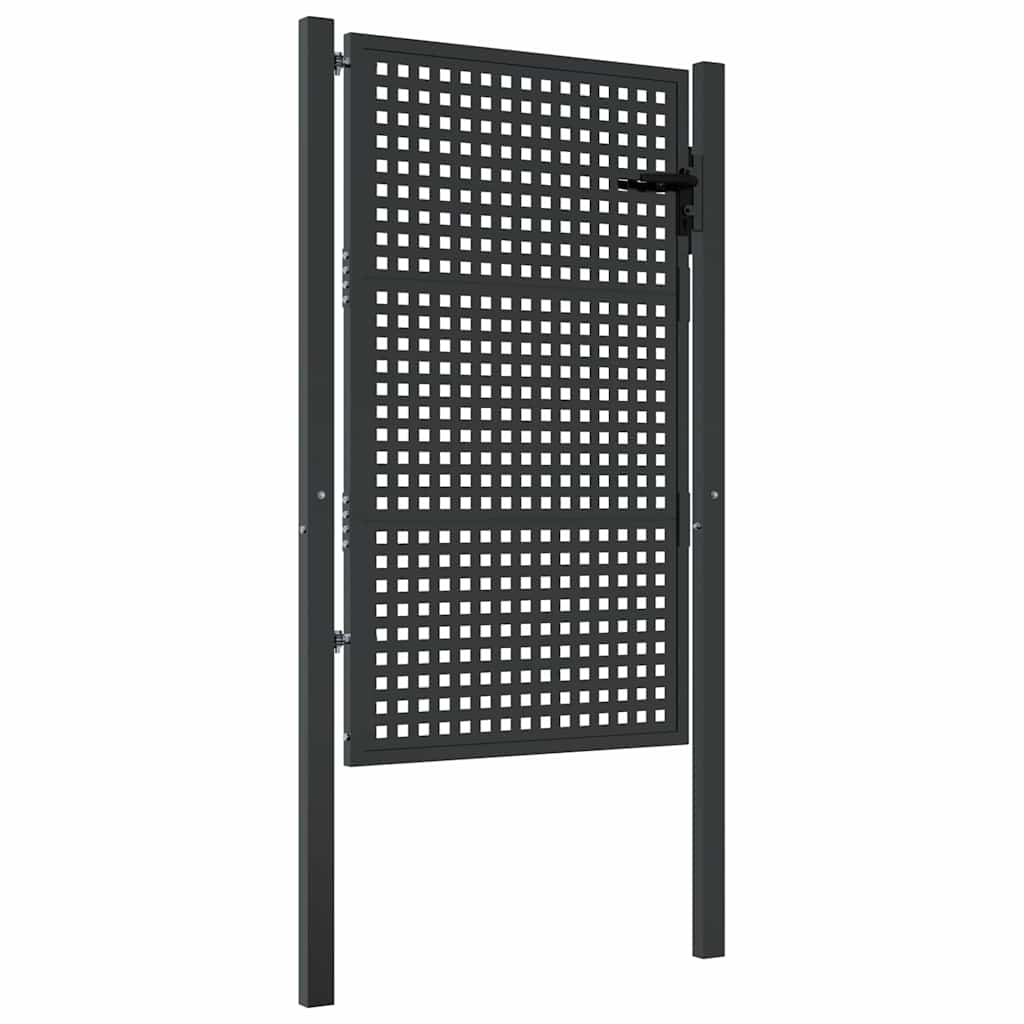 vidaXL Πόρτα Κήπου Ανθρακί 100x125 εκ. Ατσάλι
