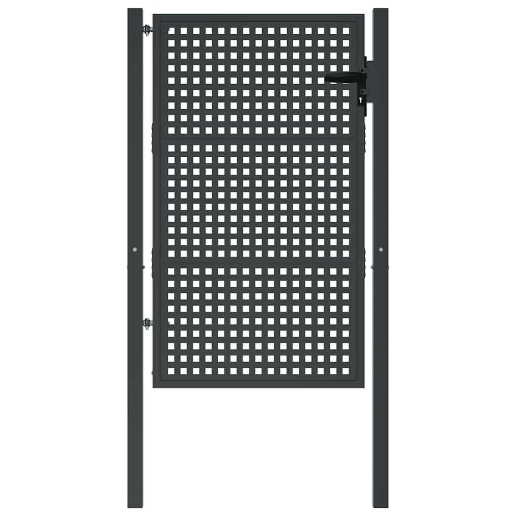 vidaXL Πόρτα Κήπου Ανθρακί 100x125 εκ. Ατσάλι