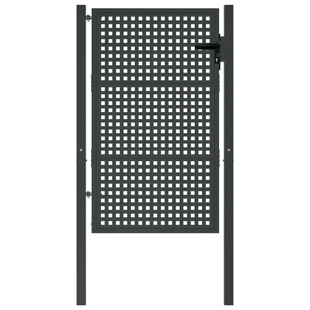 vidaXL Πόρτα Κήπου Ανθρακί 100x150 εκ. Ατσάλι