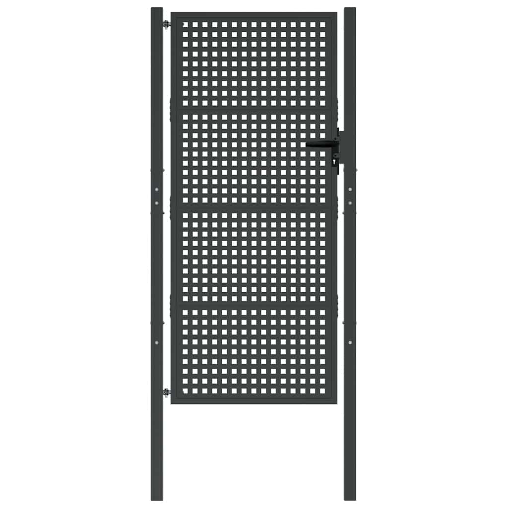 vidaXL Πόρτα Κήπου Ανθρακί 100x175 εκ. Ατσάλι