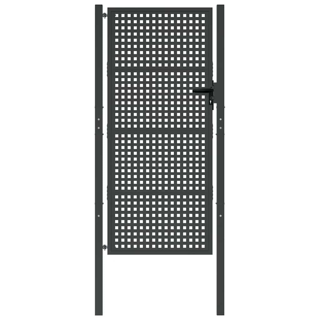 vidaXL Πόρτα Κήπου Ανθρακί 100x200 εκ. Ατσάλι