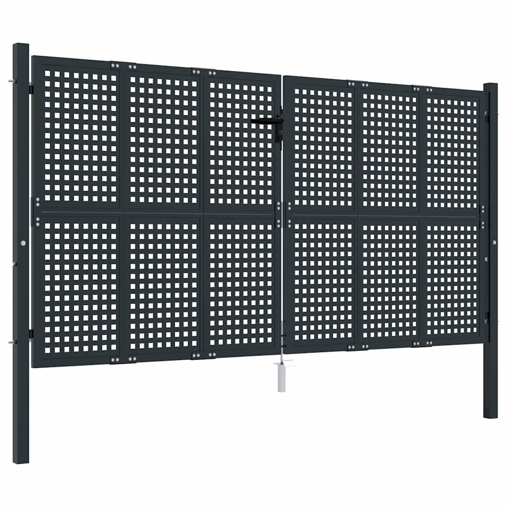 vidaXL Πόρτα Κήπου Ανθρακί 300x125 εκ. Ατσάλι
