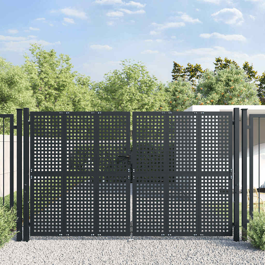 vidaXL Πόρτα Κήπου Ανθρακί 300x200 εκ. Ατσάλι