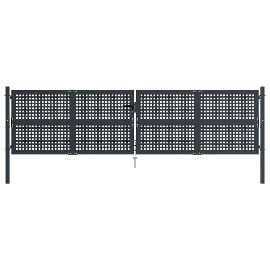 vidaXL Πόρτα Κήπου Ανθρακί 400x125 εκ. Ατσάλι
