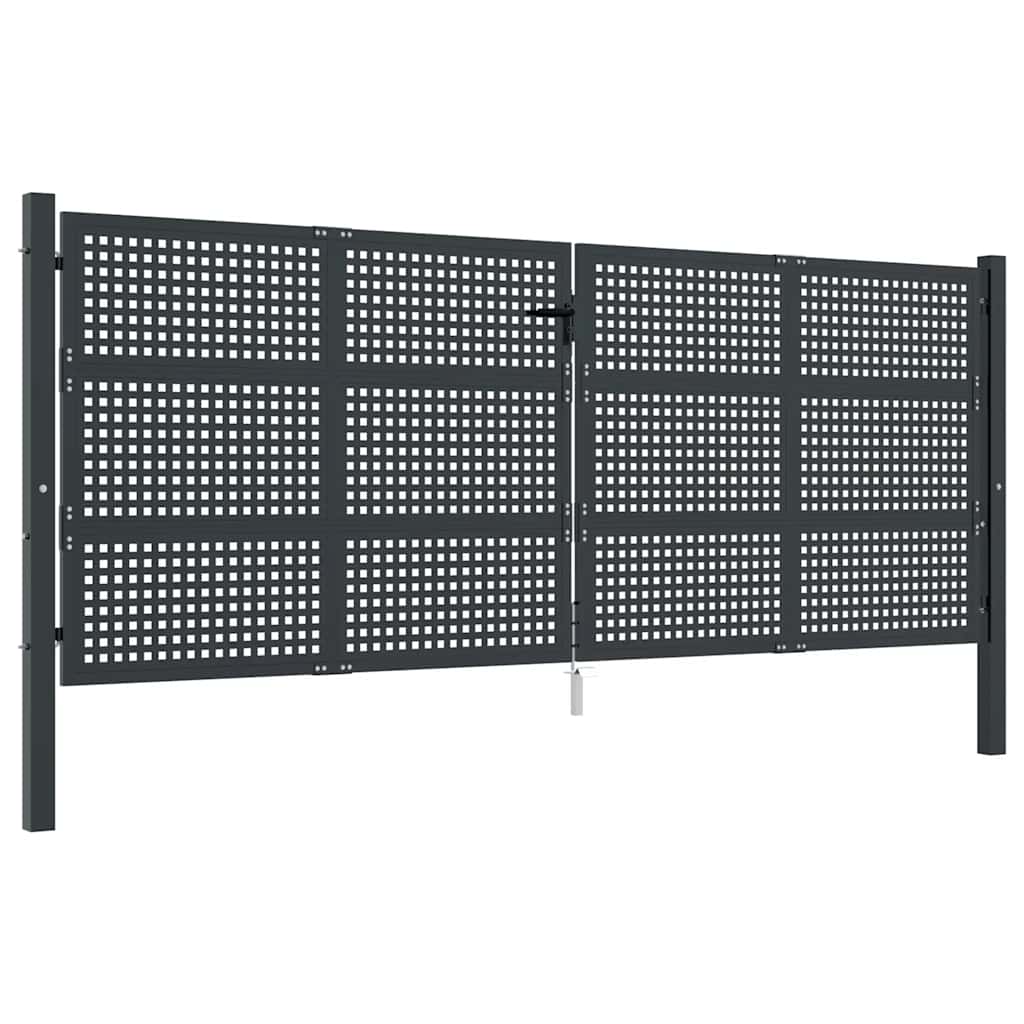 vidaXL Πόρτα Κήπου Ανθρακί 400x150 εκ. Ατσάλι