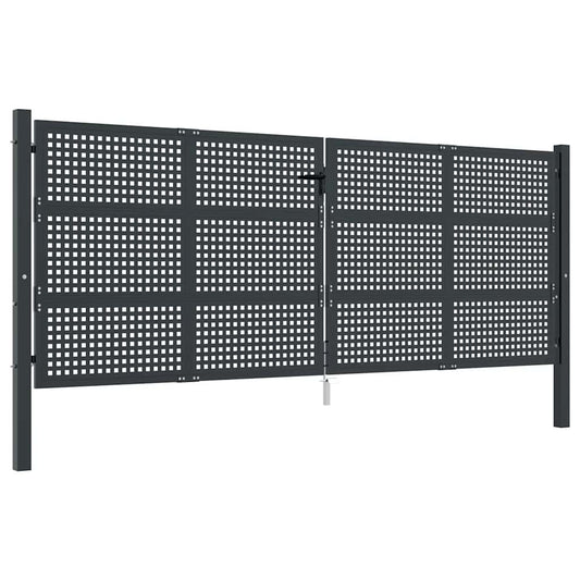vidaXL Πόρτα Κήπου Ανθρακί 400x150 εκ. Ατσάλι