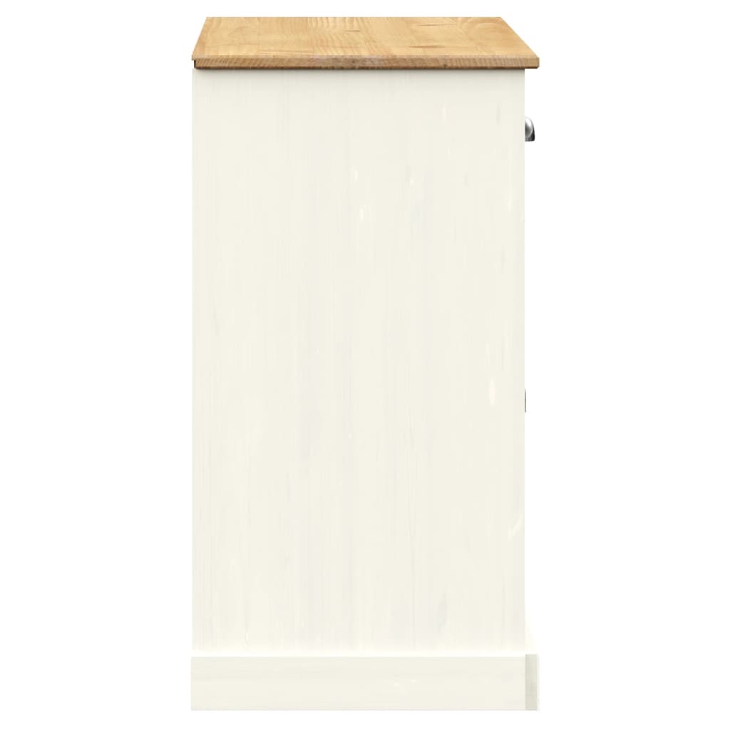 vidaXL Μπουφές με Συρτάρια VIGO Λευκό 113x40x75 εκ. Μασίφ Ξύλο Πεύκου