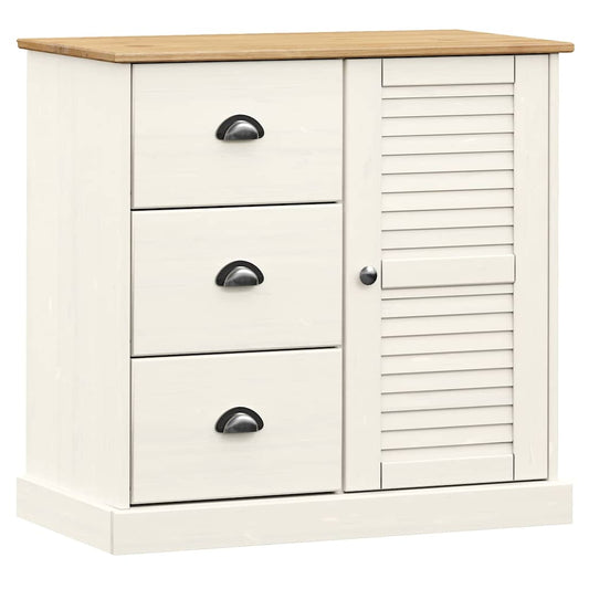 vidaXL Ντουλάπι με Συρτάρια VIGO Λευκό 78x40x75 εκ. Μασίφ Ξύλο Πεύκου
