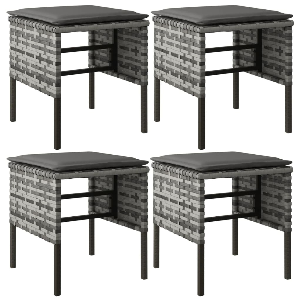 vidaXL Σετ Τραπεζαρίας Κήπου 6 τεμ. Γκρι Συνθετικό Ρατάν με Μαξιλάρια