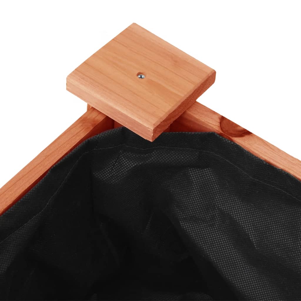 vidaXL Γλάστρα με Ρόδες & Επένδυση Καφέ 71x37x80 εκ. Μασίφ Ξύλο Ελάτης