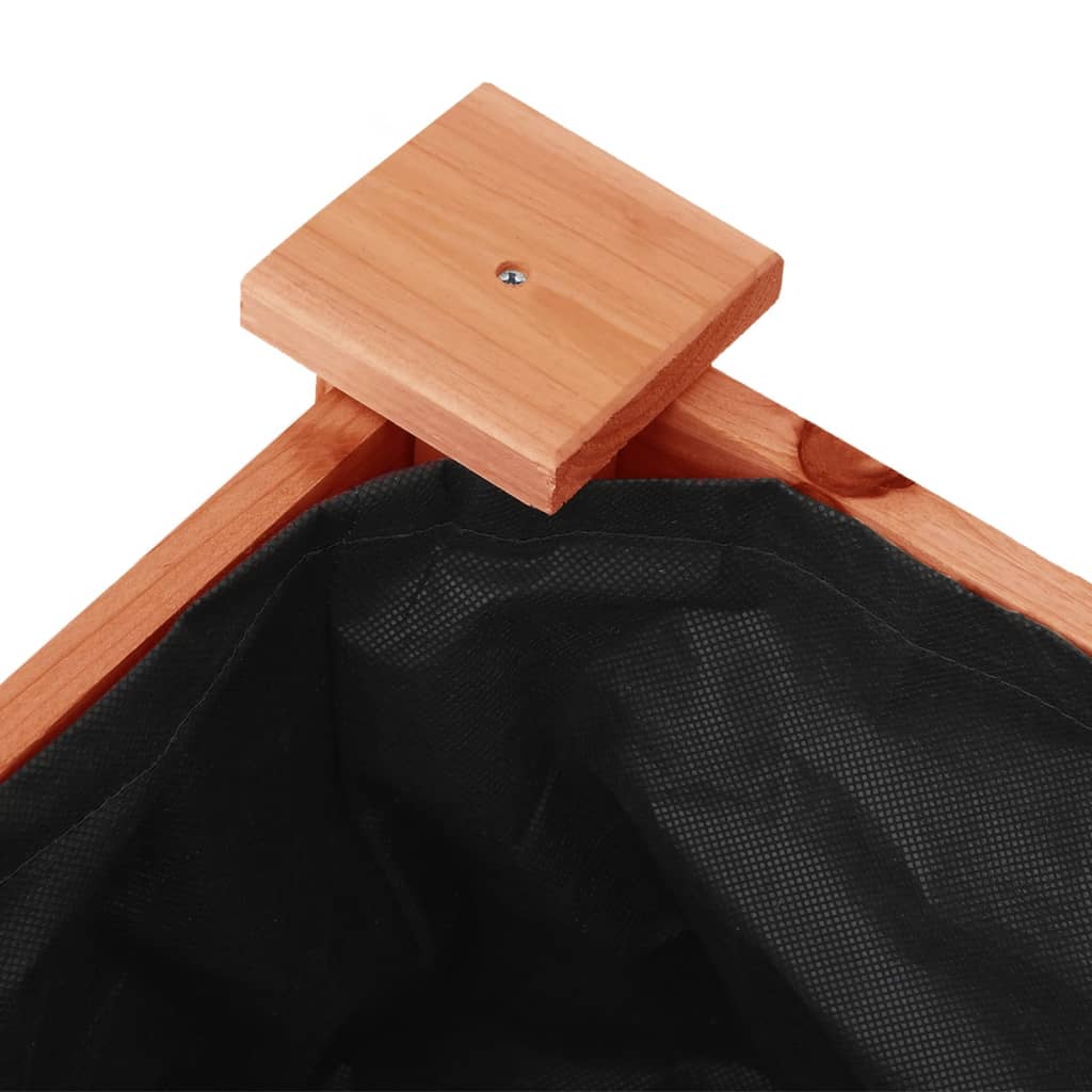 vidaXL Γλάστρα με Ρόδες & Επένδυση Καφέ 118x59x80 εκ Μασίφ Ξύλο Ελάτης