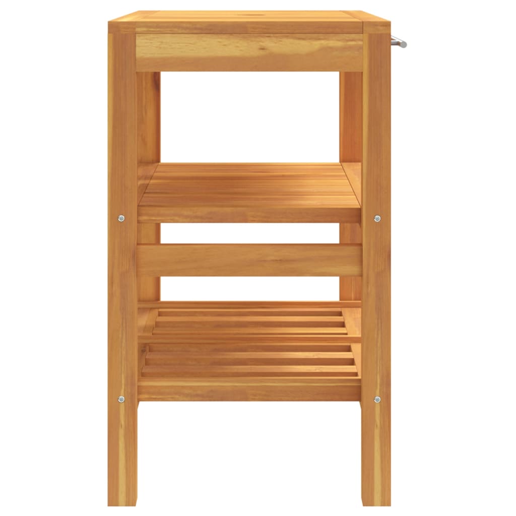 vidaXL Έπιπλο Μπάνιου με 2 Ράφια 74 x 45 x 75 εκ. από Μασίφ Ξύλο