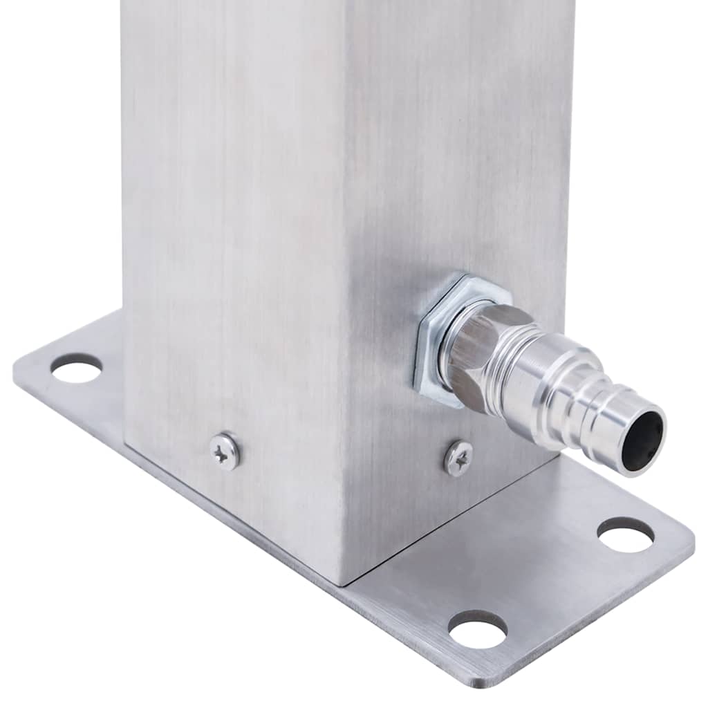 vidaXL Βρύση Δαπέδου Κήπου Τετράγωνη 40 εκ. από Ανοξείδωτο Ατσάλι