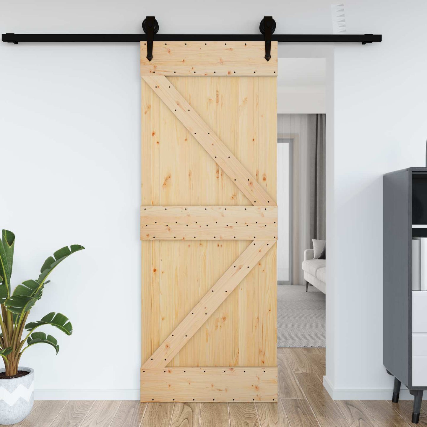 vidaXL Πόρτα NARVIK Φυσικό 70 x 210 cm Συμπαγές Ξύλο Πεύκου
