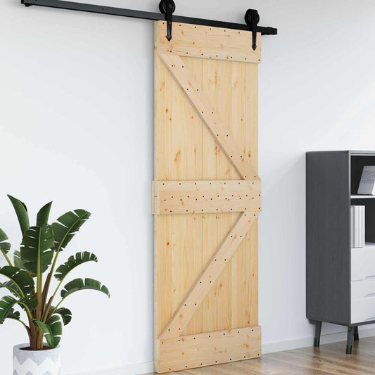 vidaXL Πόρτα NARVIK Φυσικό 95 x 210 cm Συμπαγές Ξύλο Πεύκου
