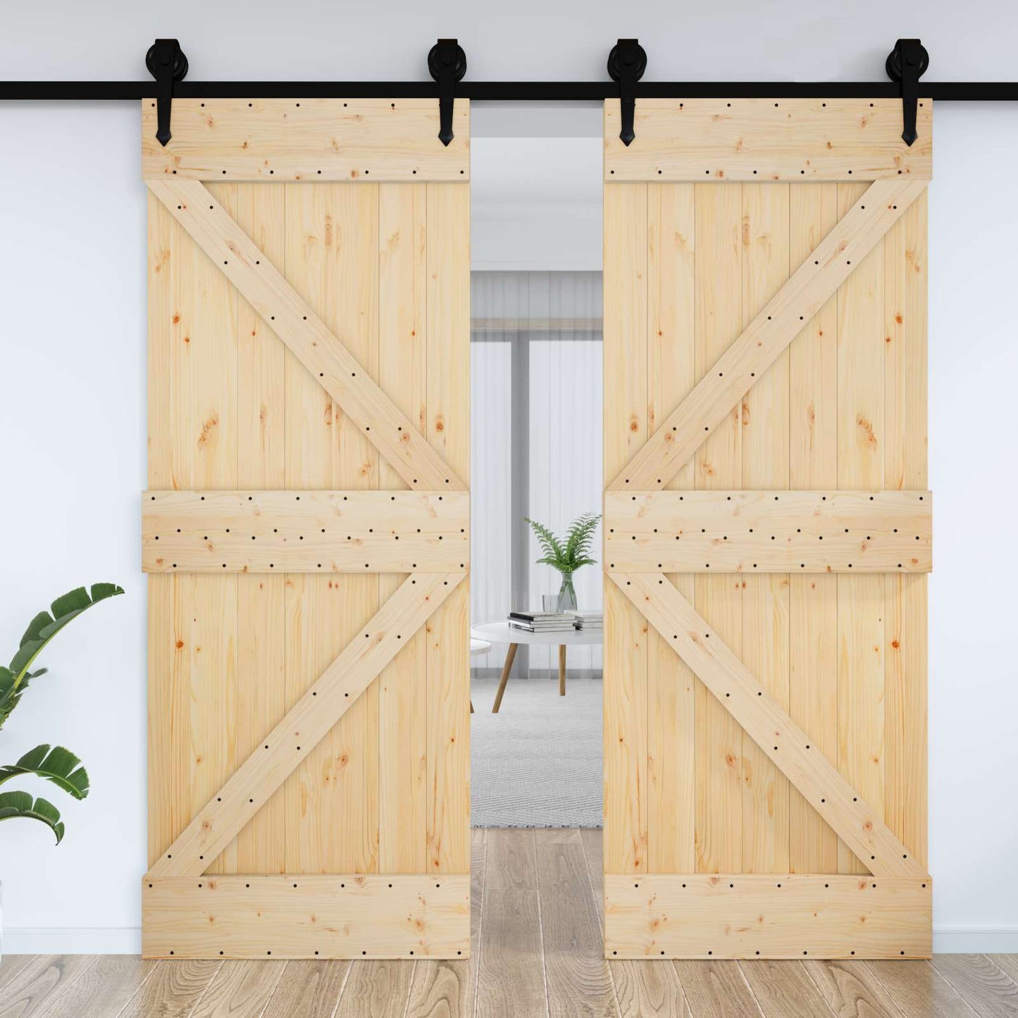 vidaXL Πόρτα NARVIK Φυσικό 95 x 210 cm Συμπαγές Ξύλο Πεύκου