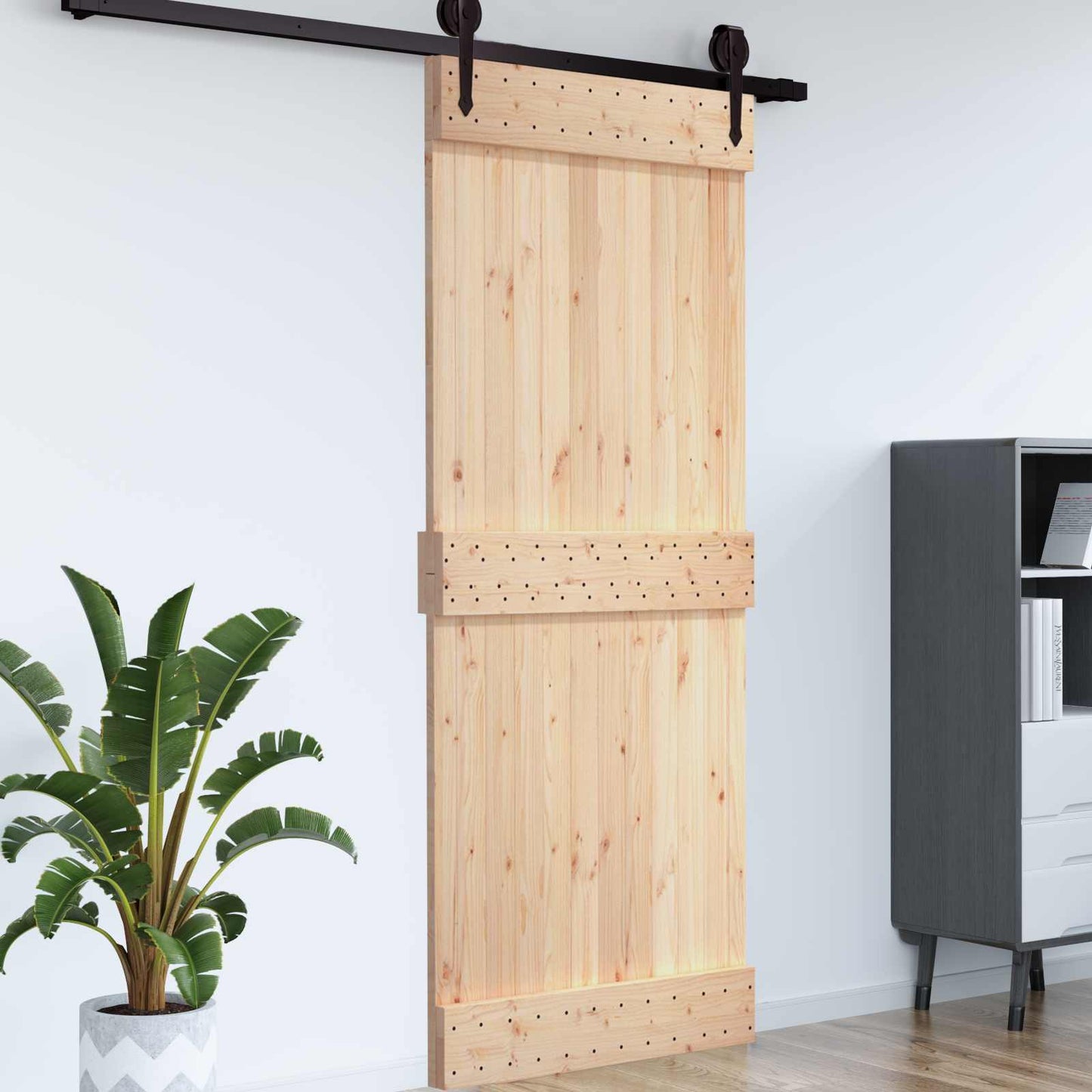 vidaXL Πόρτα NARVIK Φυσικό 70 x 210 cm Συμπαγές Ξύλο Πεύκου