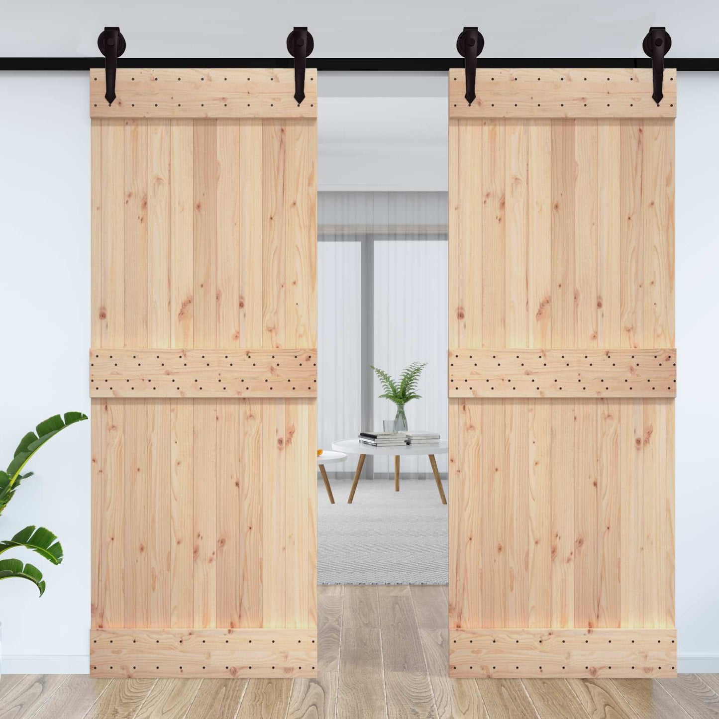 vidaXL Πόρτα NARVIK Φυσικό 85 x 210 cm Συμπαγές Ξύλο Πεύκου
