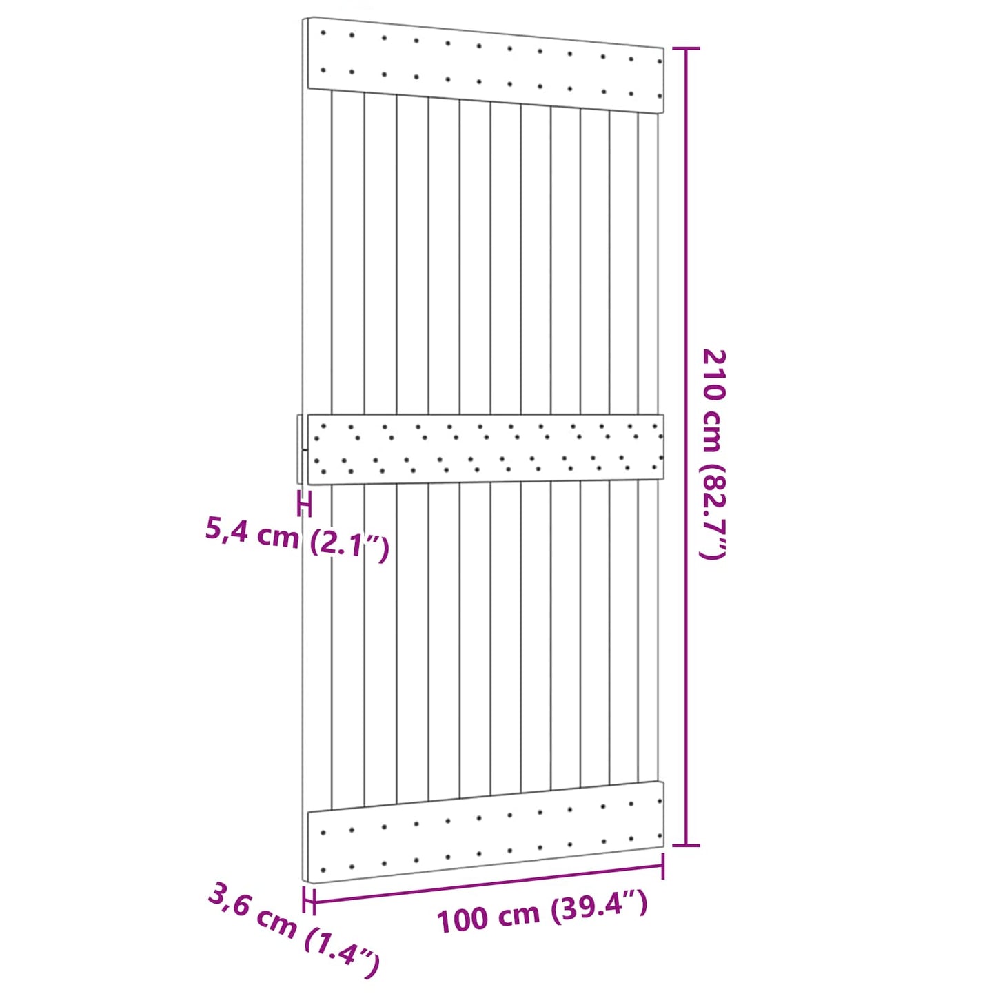 vidaXL Πόρτα NARVIK Φυσικό 100 x 210 cm Συμπαγές Ξύλο Πεύκου