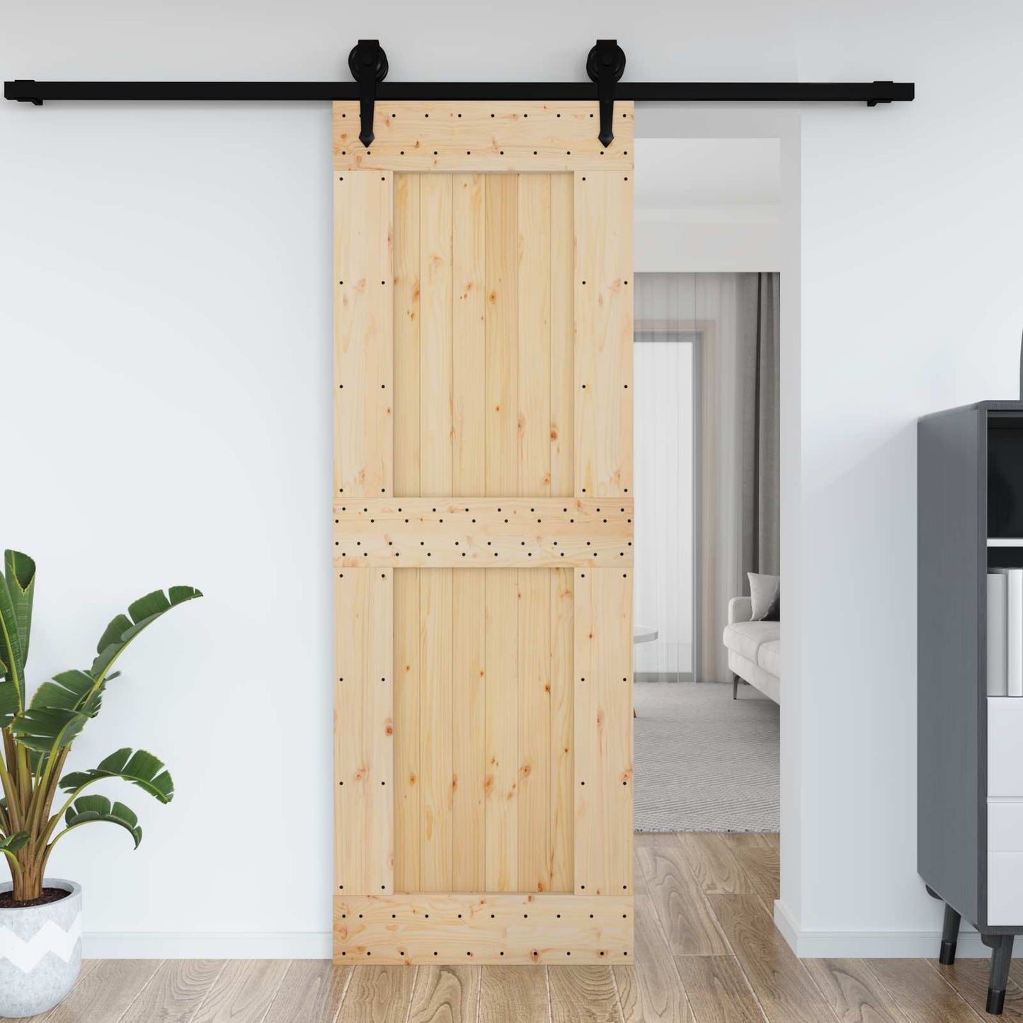 vidaXL Πόρτα NARVIK Φυσικό 80 x 210 cm Συμπαγές Ξύλο Πεύκου