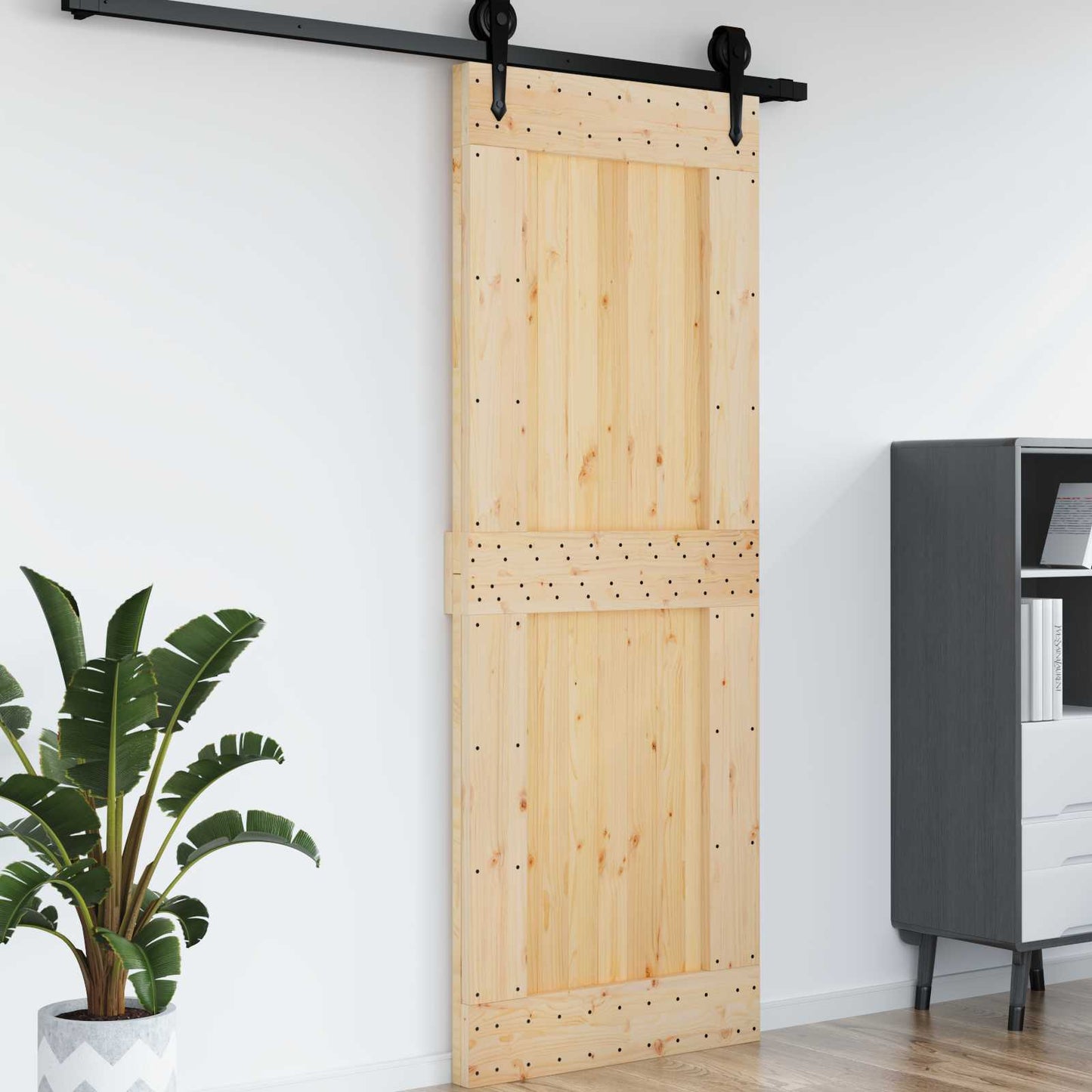 vidaXL Πόρτα NARVIK Φυσικό 85 x 210 cm Συμπαγές Ξύλο Πεύκου