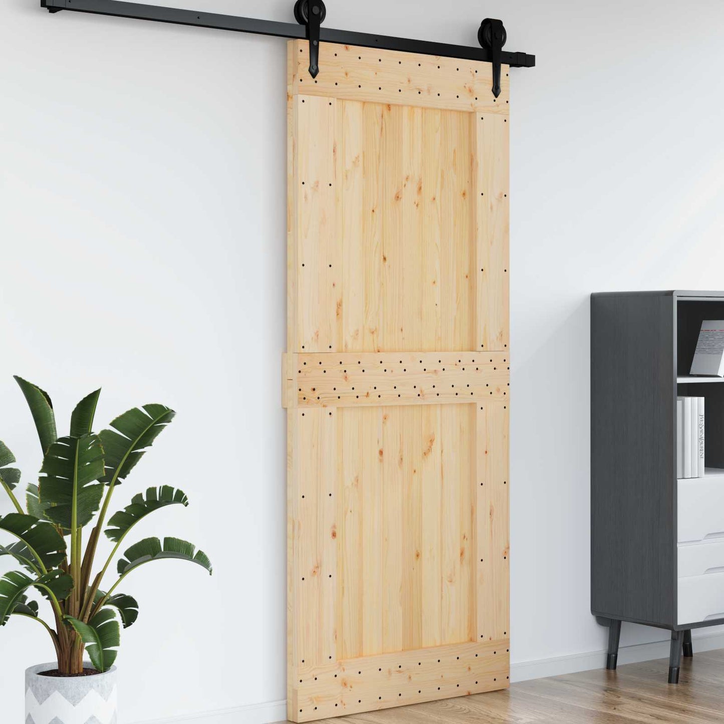 vidaXL Πόρτα NARVIK Φυσικό 95 x 210 cm Συμπαγές Ξύλο Πεύκου