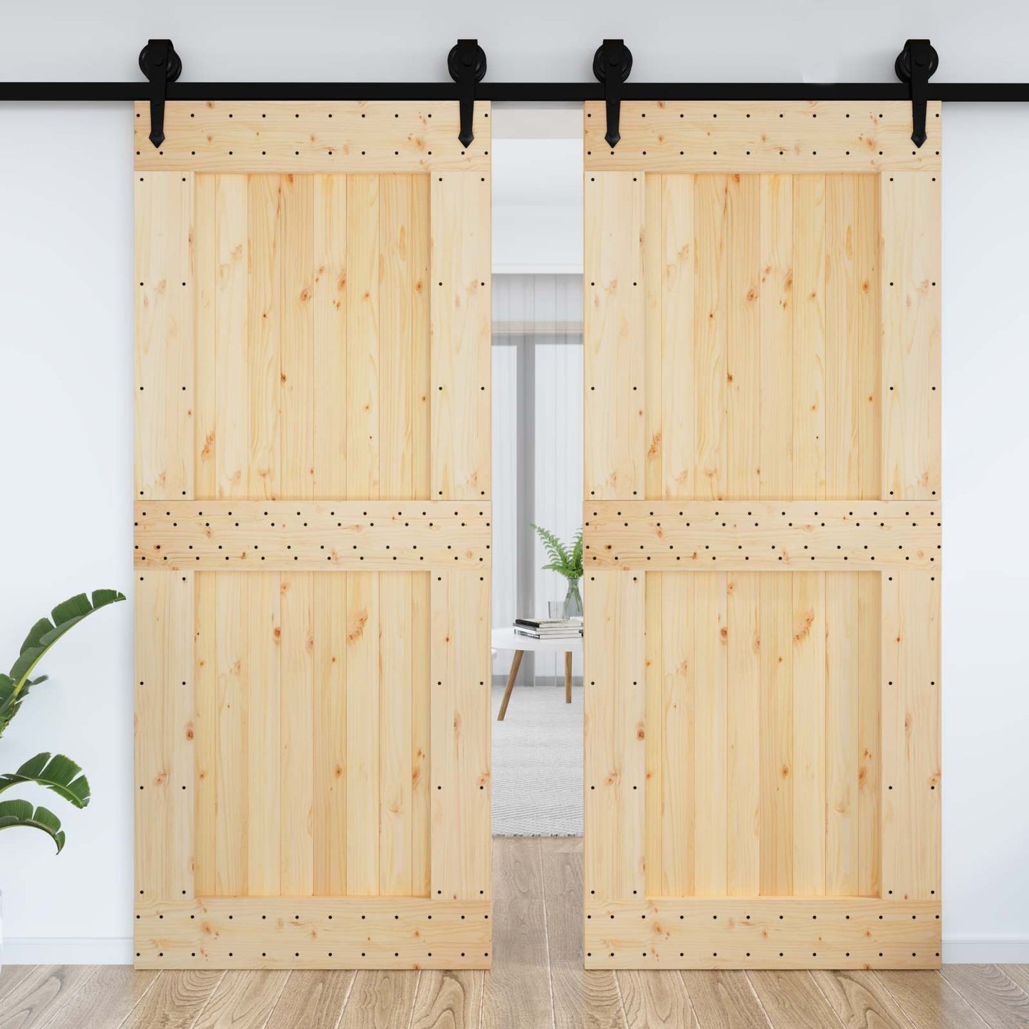 vidaXL Πόρτα NARVIK Φυσικό 95 x 210 cm Συμπαγές Ξύλο Πεύκου