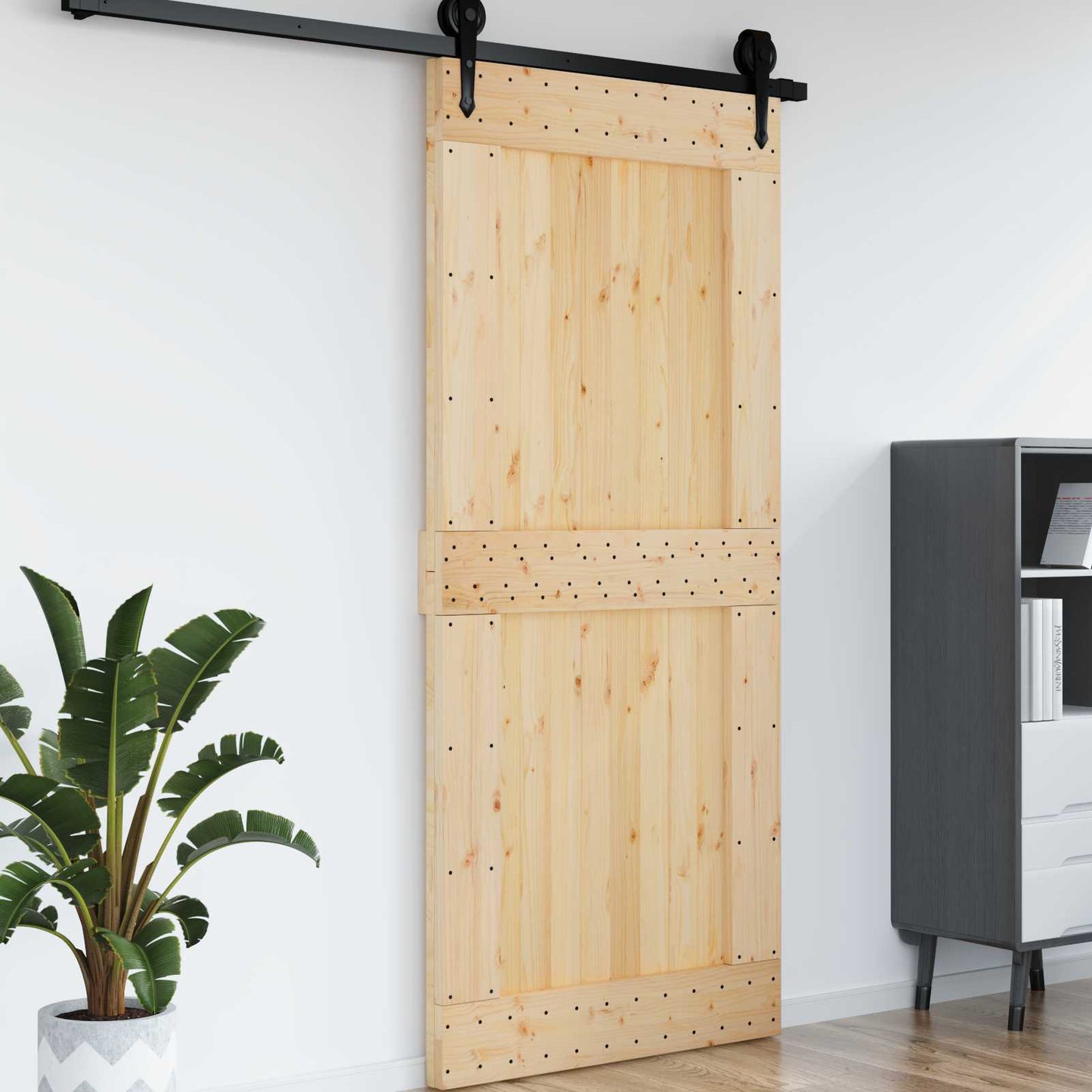 vidaXL Πόρτα NARVIK Φυσικό 100 x 210 cm Συμπαγές Ξύλο Πεύκου