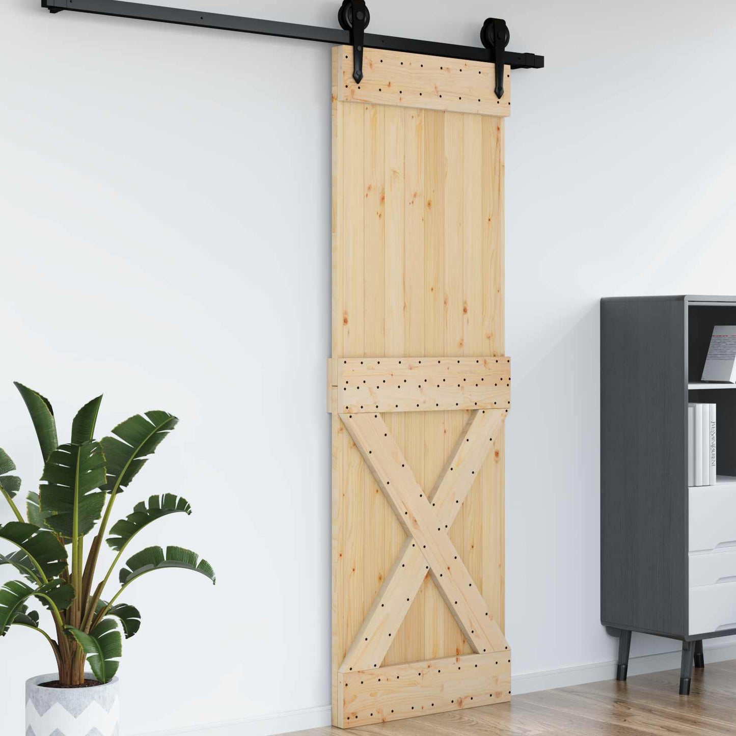 vidaXL Πόρτα NARVIK Φυσικό 70 x 210 cm Συμπαγές Ξύλο Πεύκου