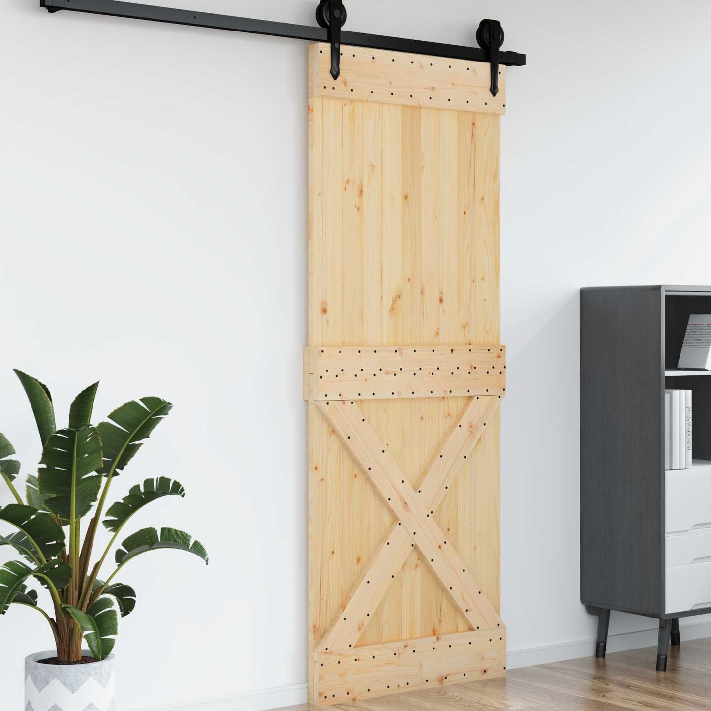 vidaXL Πόρτα NARVIK Φυσικό 85 x 210 cm Συμπαγές Ξύλο Πεύκου