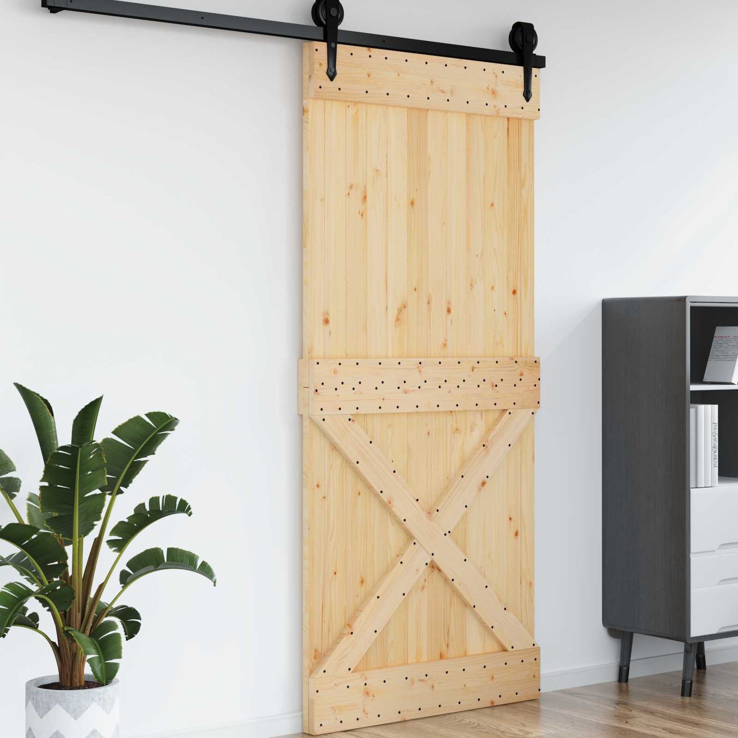 vidaXL Πόρτα NARVIK Φυσικό 100 x 210 cm Συμπαγές Ξύλο Πεύκου