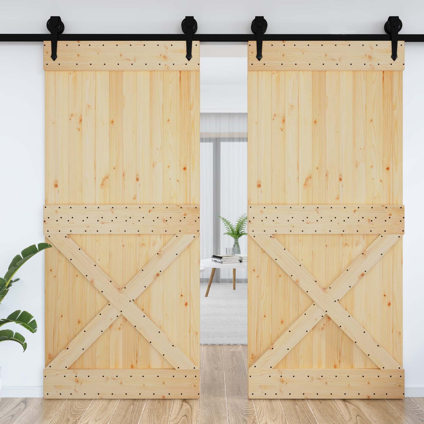 vidaXL Πόρτα NARVIK Φυσικό 100 x 210 cm Συμπαγές Ξύλο Πεύκου