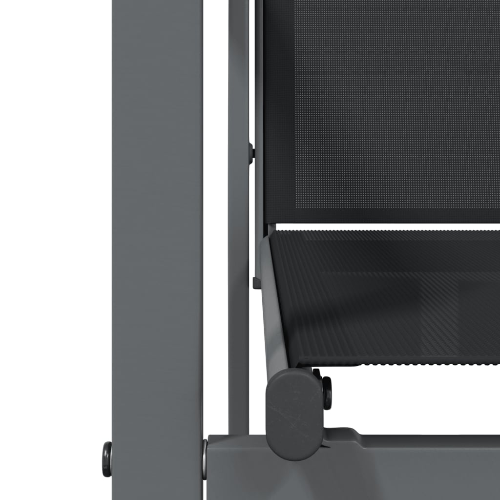 vidaXL Σετ Τραπεζαρίας Κήπου 3 Τεμαχίων Μαύρο Textilene & Ατσάλι