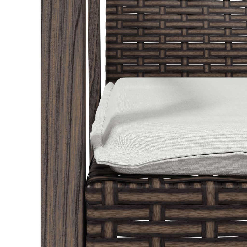 vidaXL Καρέκλες Κήπου με Μαξιλάρια 4τεμ Καφέ 56,5x57x83 εκ Συνθ. Ρατάν