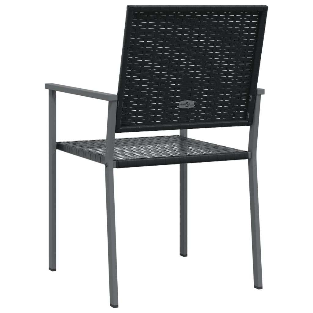 vidaXL Καρέκλες Κήπου 4 τεμ. Μαύρες 54x62,5x89 εκ. από Συνθετικό Ρατάν