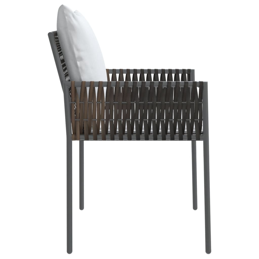 vidaXL Καρέκλες Κήπου με Μαξιλάρια 4 τεμ. Καφέ 54x61x83 εκ Συνθ. Ρατάν